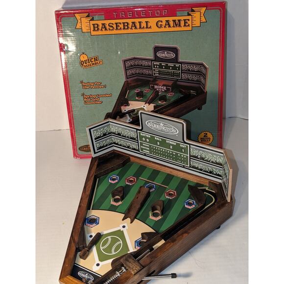 Barrington Table Top Baseball Game Mint Original Box Wooden - Picture 1 of 11